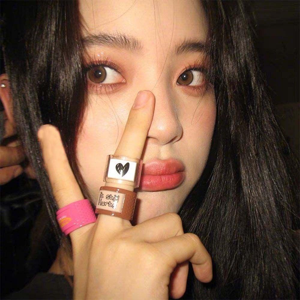 Nhẫn Nhựa In Chữ Phong Cách Hiphop Thời Trang Cho Nữ