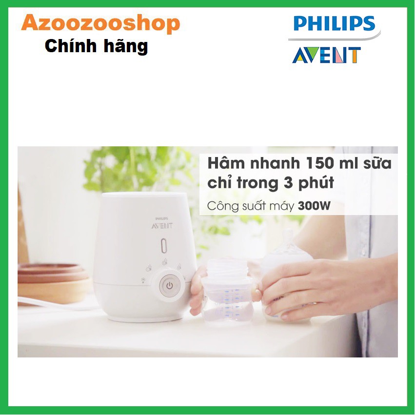 Máy hâm sữa nhanh Philips Avent SCF355/00, Hâm nóng đều, không có những điểm nóng, Hâm nóng bình sữa trong 3 phút