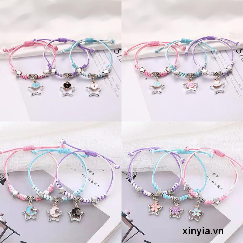 Set 3 Vòng Tay May Mắn Dạ Quang Mặt Trăng / Hoa Thời Trang Cho Cặp Đôi