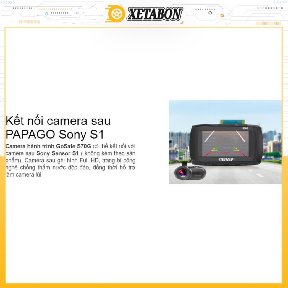 VIETMAP PAPAGO S70G - Camera Hành Trình Ô tô Chống Thấm Nước, Cảm Biến Ảnh Của Sony, Bản Đồ Vietmap S1 + Thẻ 32G