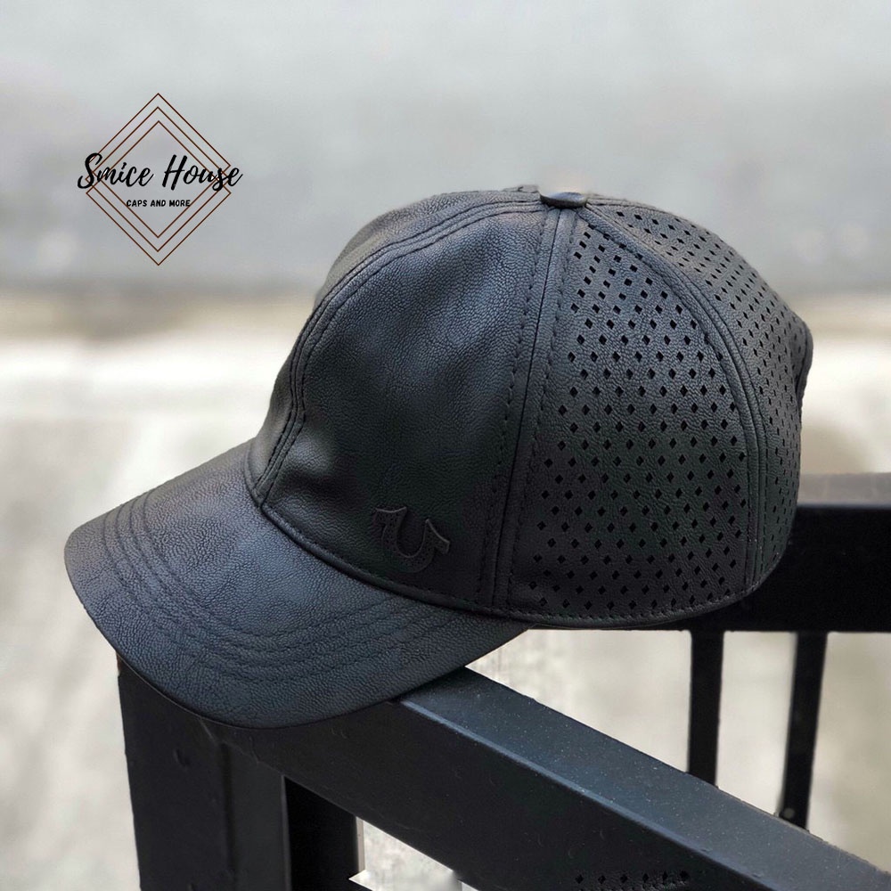 Nón ông địa da cao cấp thoáng khí khóa đồng - The True Religion - Thần Tài, Lộc Phát