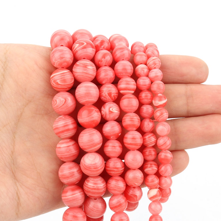 DIY Imitation Red Rhodochrosite Round Beads for Making Accessories 6/8/10mm