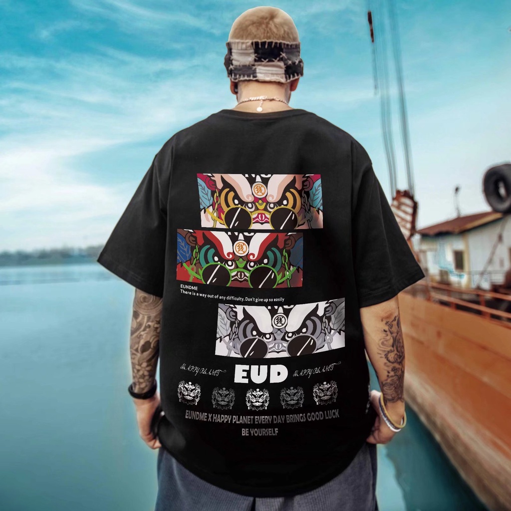 Áo Thun Dáng Rộng In Chữ Phong Cách Hip Hop Đường Phố Hàn Quốc Thời Trang Mùa Hè Cho Nam [M-8XL]