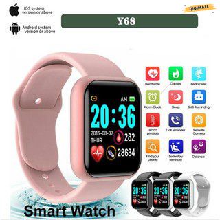 Đồng Hồ Thông Minh SmartWatch Y68 D20 Bluetooth USB Với Trái Tim Màn Hình Cho Iphone Và Android ]