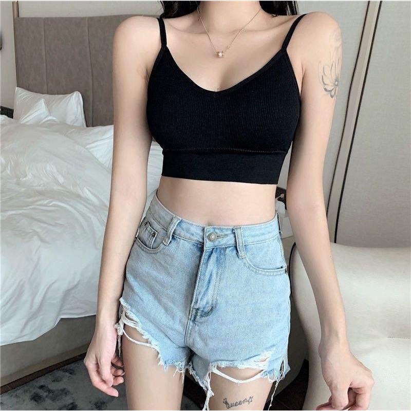 Áo Bra Nữ Len Tăm Không Gọng Cao Cấp Co Giãn Nâng Ngực thể thao croptop 2 dây đan lưng DK6T301