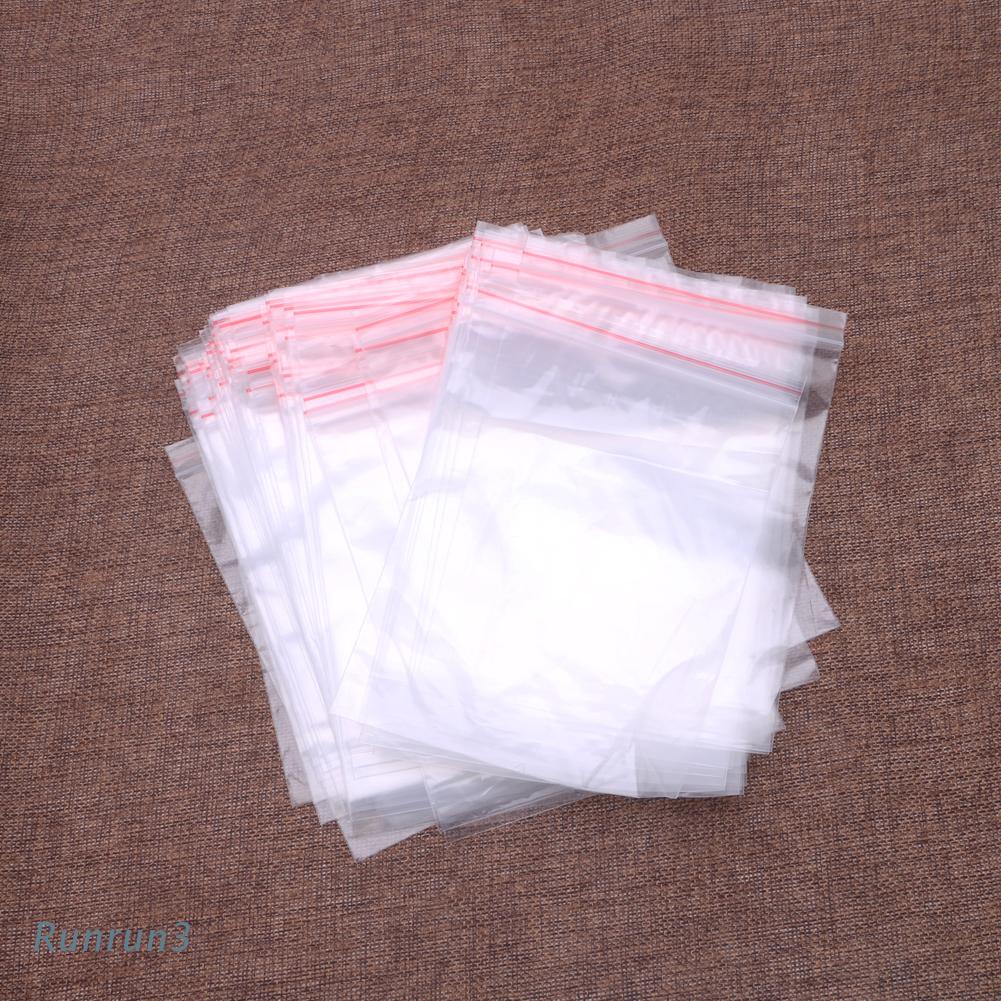 100 Túi zip bằng nhựa trong suốt 8 kích thước độc đáo có thể tái sử dụng