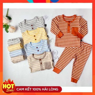 Bộ Dài Tay Thun Lạnh MINKY MOM Sọc Ngang Cho Bé Phong Cách Hàn Quốc Siêu Đáng Yêu 5 Màu