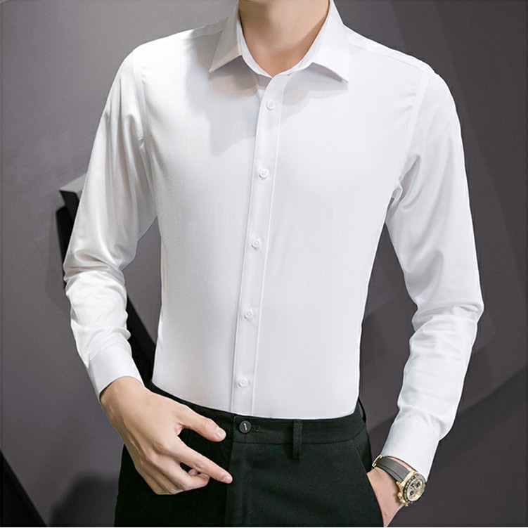 Áo sơ mi nam trơn ZM bigsize không xù, sơ mi nam Hàn Quốc trắng chống nhăn dáng ôm | BigBuy360 - bigbuy360.vn