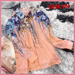 [Bán BUÔN&LẺ] Áo sơ mi kiểu thời trang GEM.VN dễ phối với các loại quần hoặc chân váy thời trang, chất chiffon đẹp