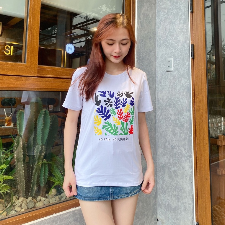 Áo thun Halan hình hoa lá phông cotton sang xịn mịn cao cấp chính hãng