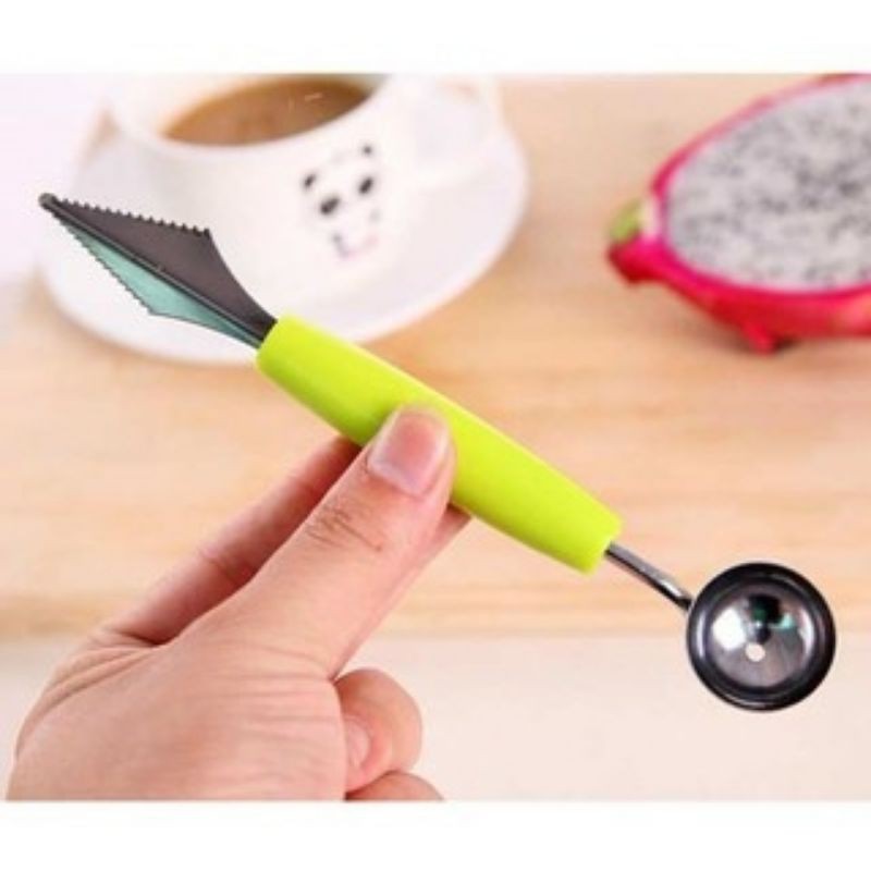 Dao cắt tỉa hoa củ quả, dao tạo hình hoa quả 2 đầu bằng inox