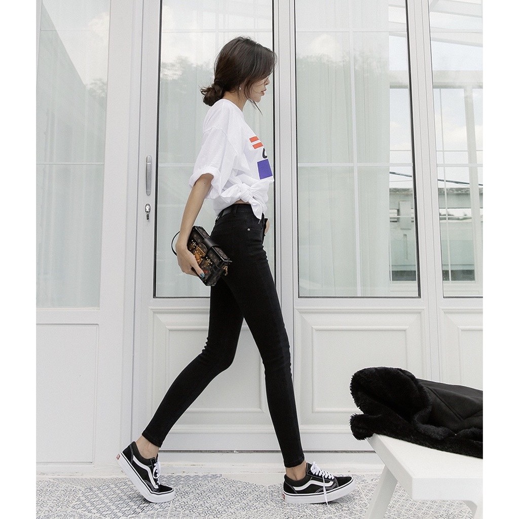 QUẦN JEAN SKINNY CẠP CAO DÁNG ÔM HAIQUANG SIÊU CO DÃN MÀU ĐEN -MÃ HQ014 | BigBuy360 - bigbuy360.vn