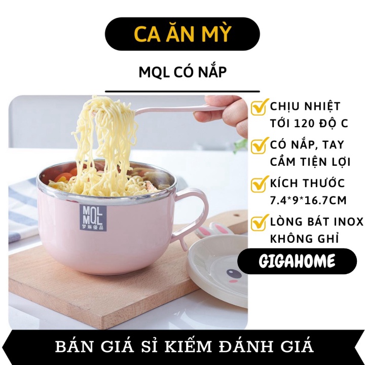 Ca ăn mỳ   GIÁ VỐN] Ca ăn mỳ MQL có nắp và tay cầm cực kì tiện dụng, chống vỡ chịu nhiệt tốt, thiết kế dễ thương 6865