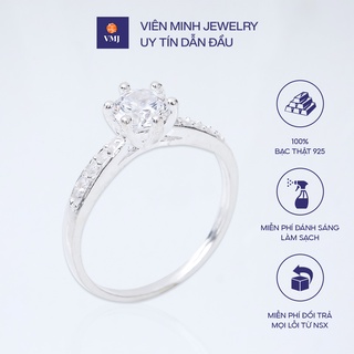 Nhẫn bạc nữ vmj, nhẫn nữ bạc 925, nhẫn bạc 925 đính đá mẫu mới cực đẹp - vmj32
