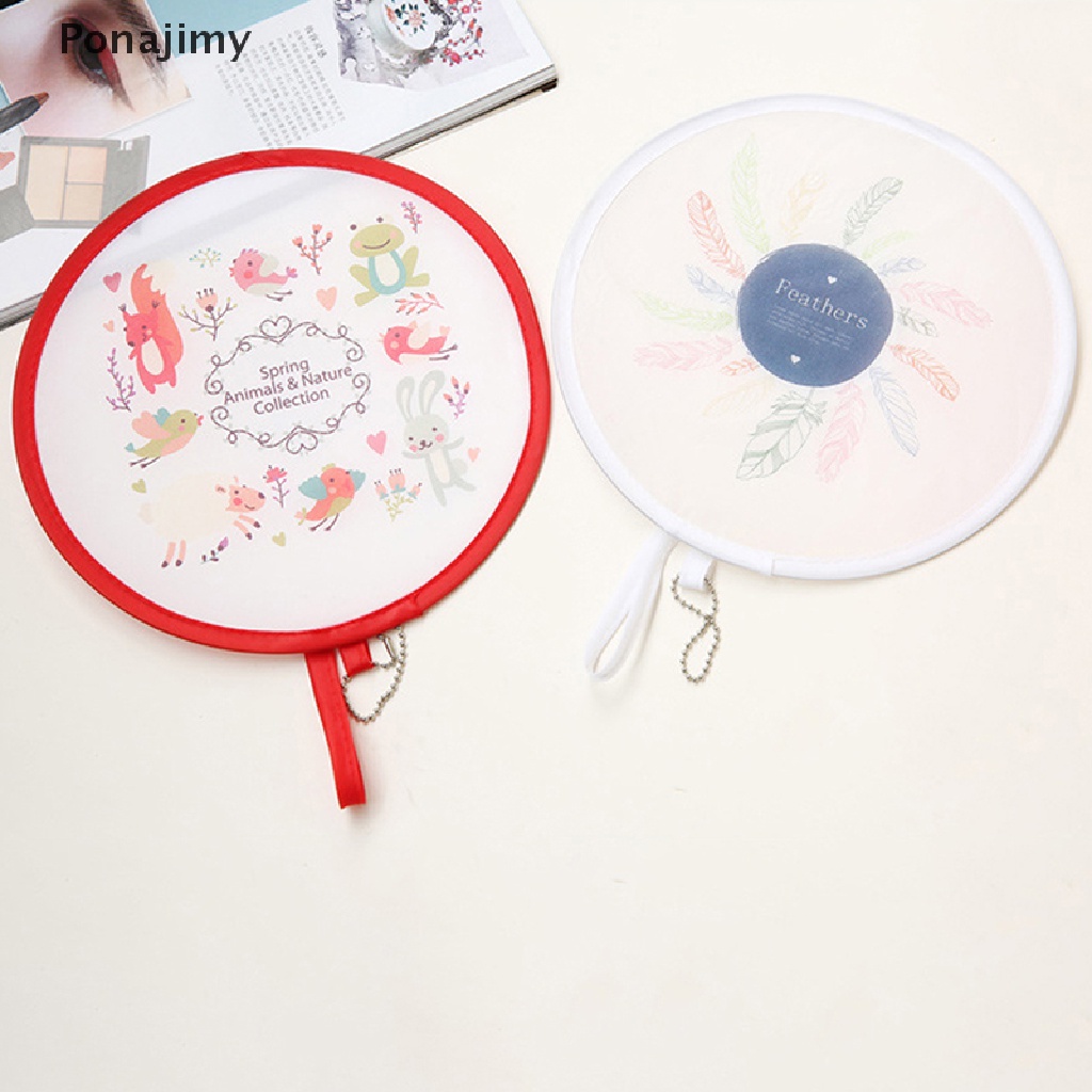 1 Quạt Xếp Cầm Tay Bằng Nylon Dùng Làm Quà Tặng Mùa Hè