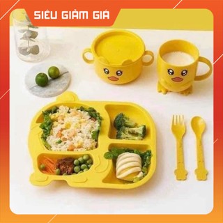 Khay ăn dặm bằng lúa mạch hình con gà vàng giúp bé ăn ngon miệng