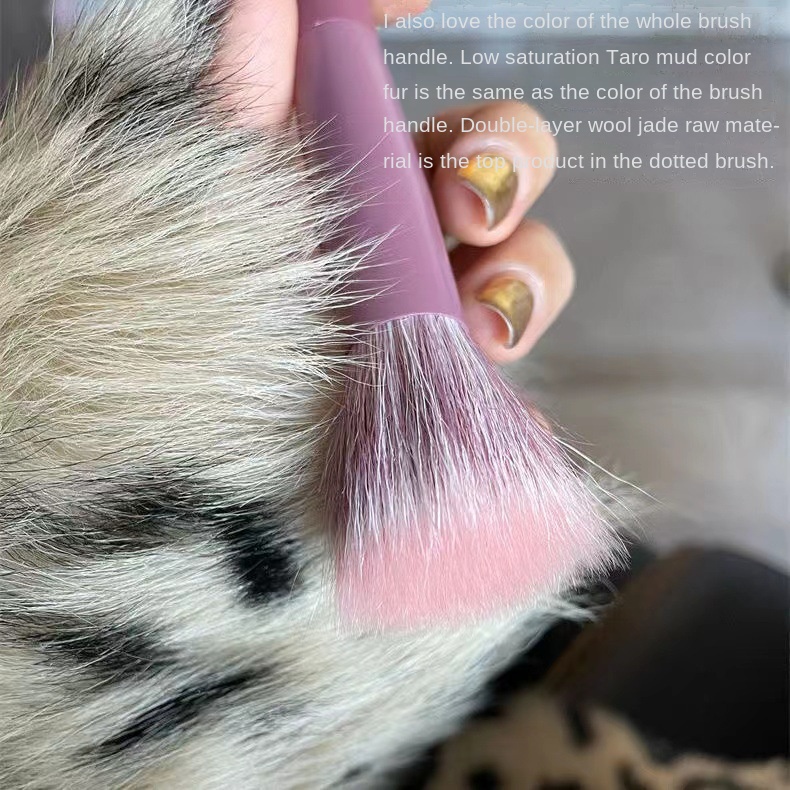 Rose!Cọ Trang Điểm Má Hồng Hai Lớp Mịn Màng Nhẹ Lông Dê Tự Nhiên Đầu Phẳng Trong Suốt