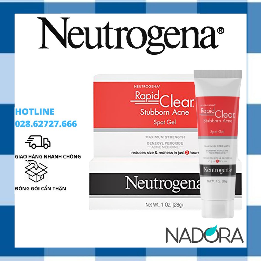 Gel Loại Bỏ Mụn Neutrogena Rapid Clear Stubborn Acne Spot Gel (28g)