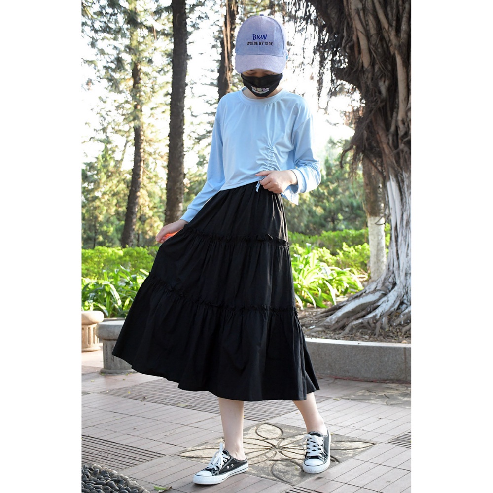 Chân váy nữ, chân váy nữ 3 tầng chất voan 2 lớp màu trắng đen freesize <54kg SKUCV-05A  1990clother