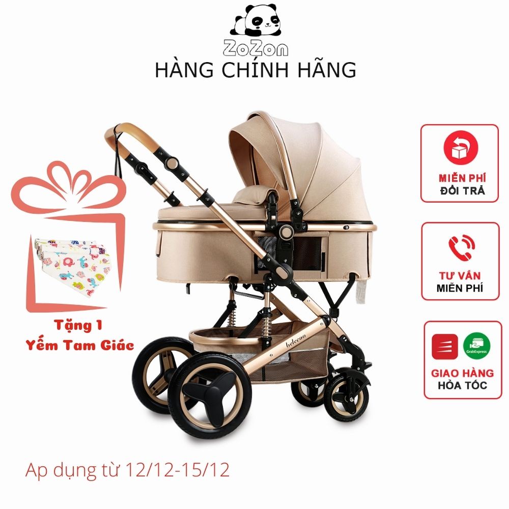 Xe đẩy kiêm nôi ru cho bé BELECO hàng chính hãng bảo hành 3 tháng