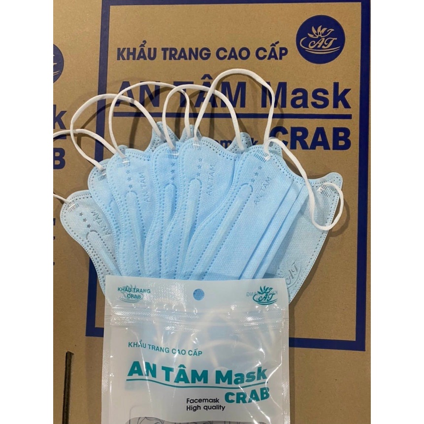 Thùng 300 cái khẩu trang cua an tâm mask 4 lớp kháng khuẩn kiểu dáng như - ảnh sản phẩm 3