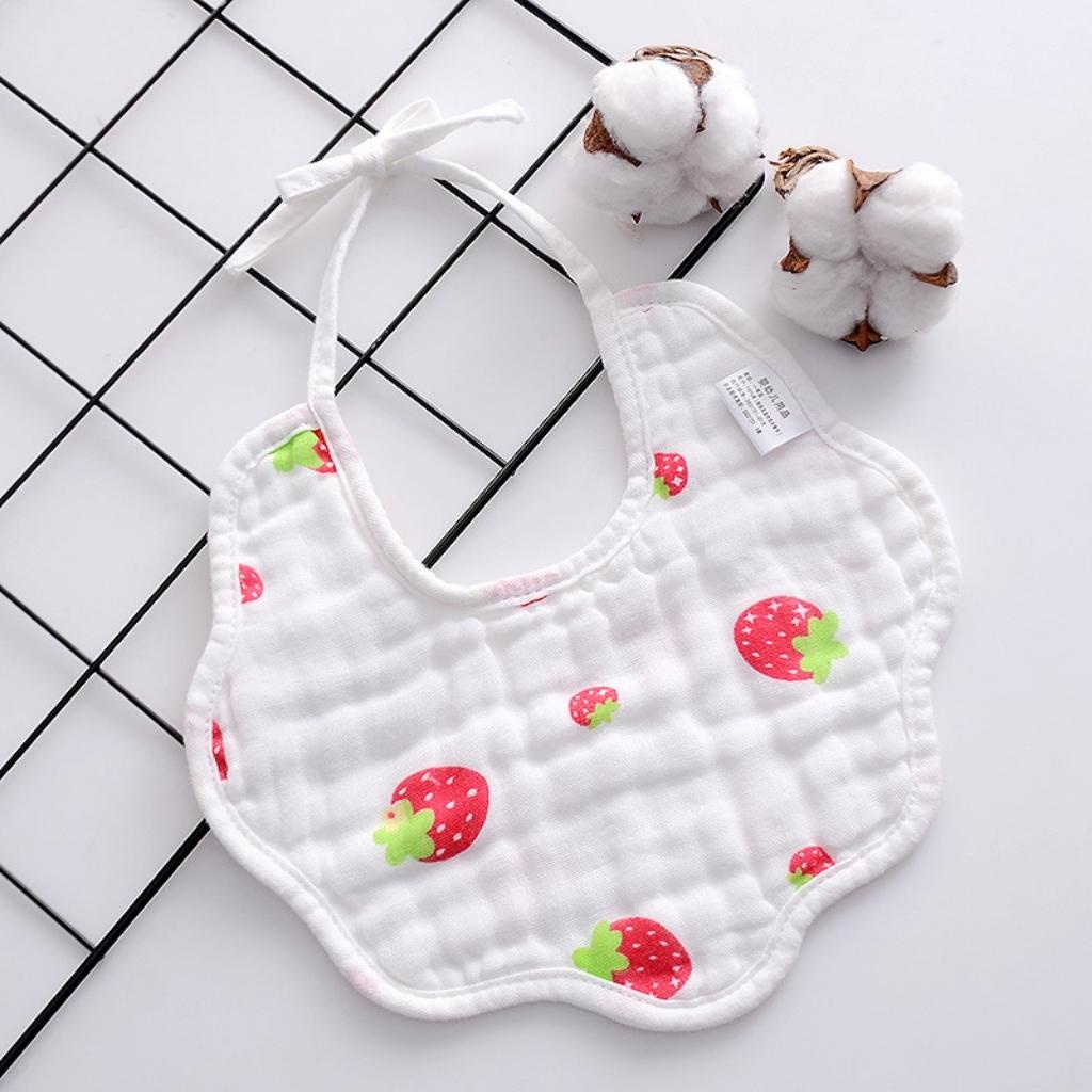 Yếm cho bé sơ sinh, yếm dãi cho bé quàng cổ vải xô 8 lớp cotton mềm mịn - RIONASHOP