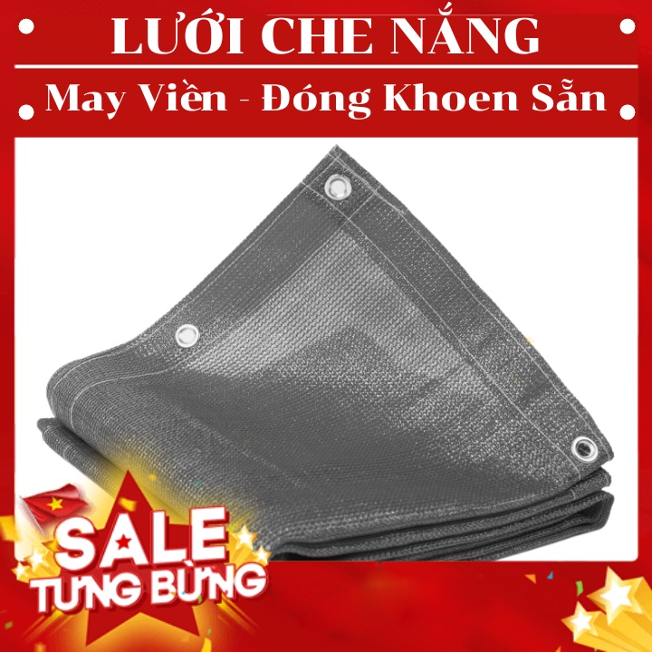 Lưới Che Nắng Nam Việt - Kích Thước 2x4 - Màu Đen - May Viền Đóng Khoen Sẵn