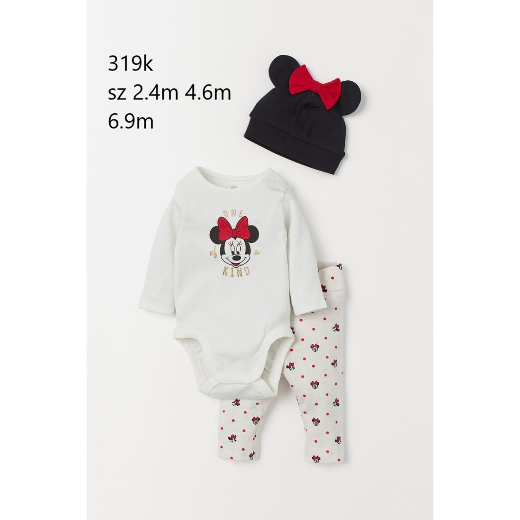 Set 3ct sơ sinh Minnie trắng, HM US săn SALE