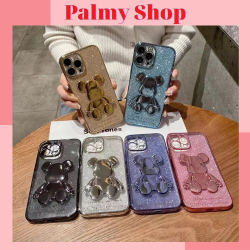 Ốp điện thoại Gấu Bearbrick bling 3D cho iPhone 13 12 11 Pro Max X Xs Max 8 7 Plus 2022