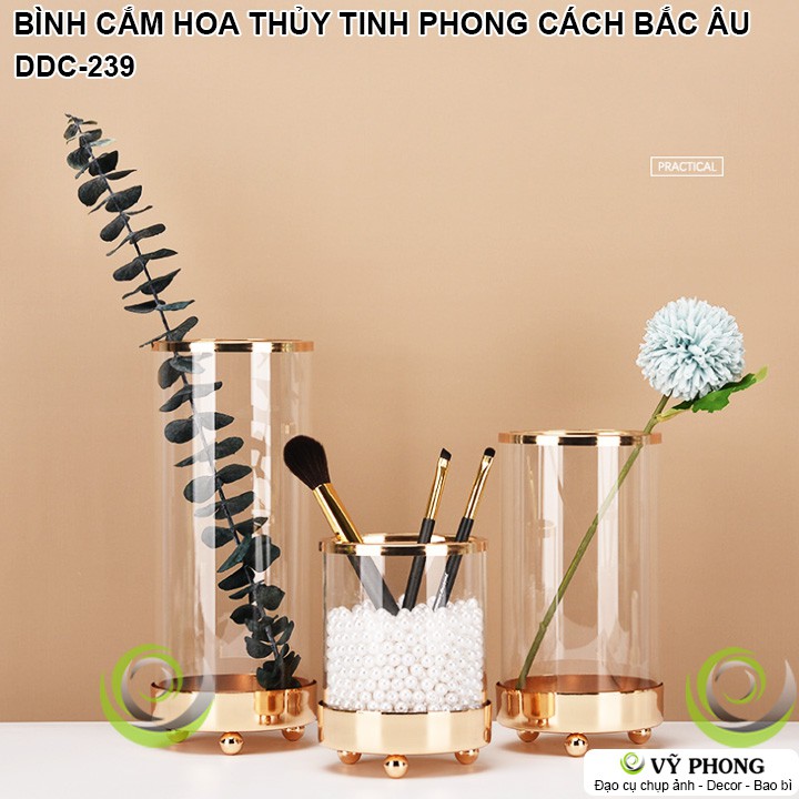 BÌNH HOA LỌ CẮM HOA NGHỆ THUẬT SẮT THỦY TINH PHONG CÁCH BẮC ÂU NORDIC TRANG TRÍ ĐẠO CỤ CHỤP ẢNH SẢN PHẨM INS DDC-239