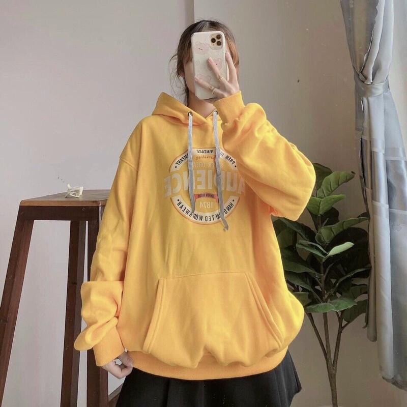 AK26_Áo Hoodie Nỉ Ngoại Bông Dày Dặn_Form Rộng Dơi Tay Phồng_Chất Vải Dày Mịn Không Xù Lông_Unisex Nam Nữ Ok