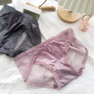 Quần lụa bóng phối ren