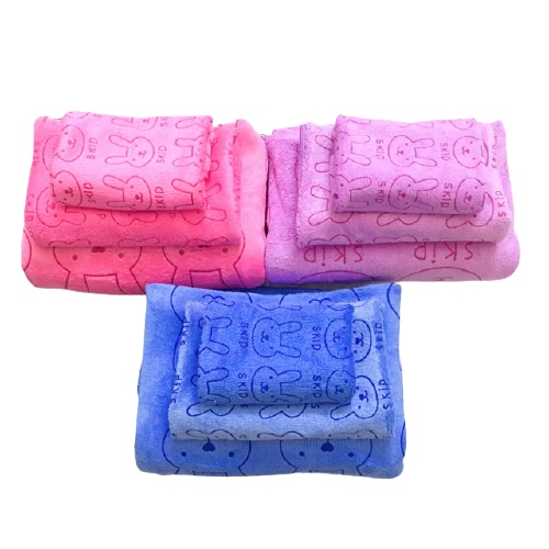 Combo 3 Khăn Tắm 3 Kích Cỡ Siêu Mềm Mịn Kiểu Thái Tiện Lợi