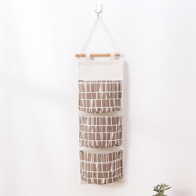 Túi vải treo tường vintage canvas 3 ngăn đựng đồ siêu tiện dụng