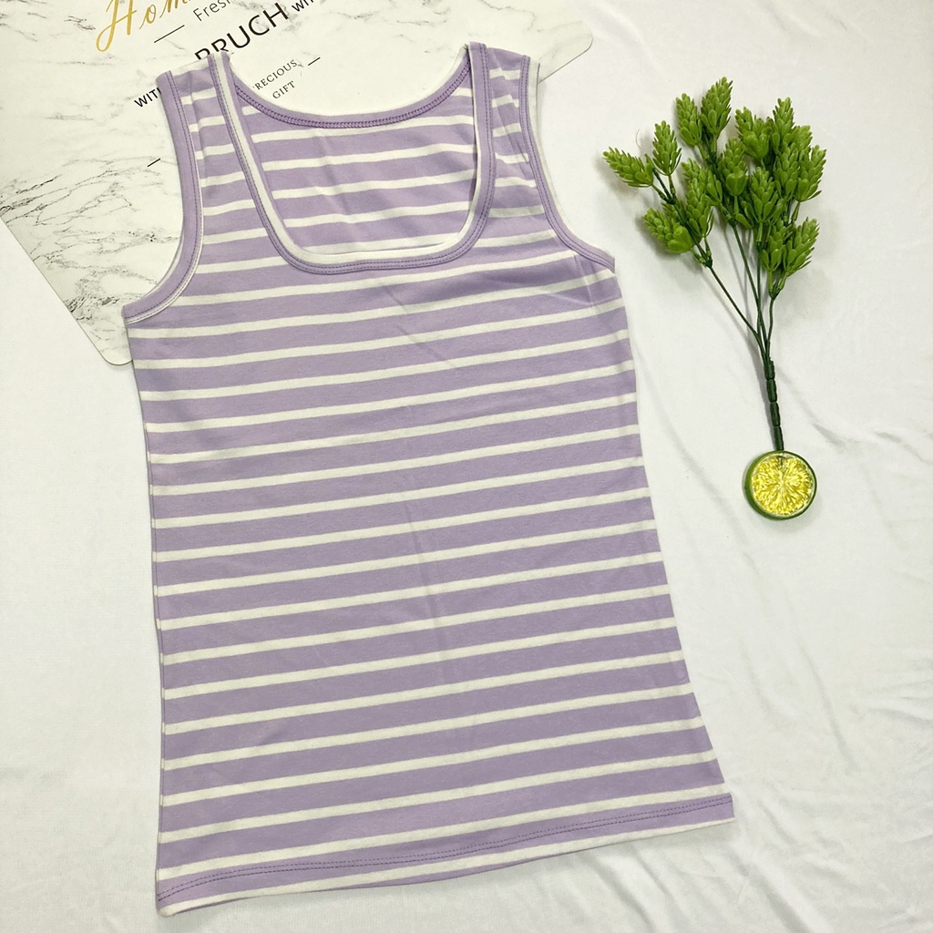 Áo sát nách thun Borip sọc SIZE ĐẠI 52kg đến 58kg - cho nữ - tuổi Teen - DÁNG ÔM - DAISATNACH