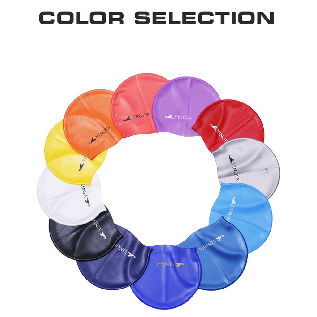 Mũ bơi Yingfa normal dot cap trơn sần C0068 - inbox để chọn màu