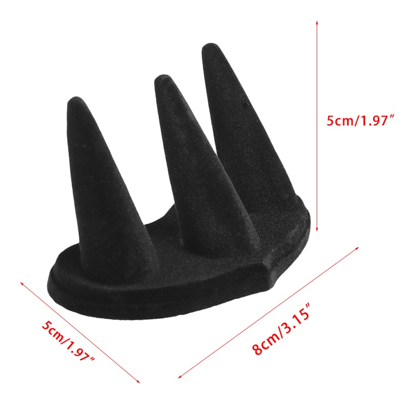 Giá Trưng Bày Nhẫn 3 Ngón Tay Bằng Nhung Đen Mới