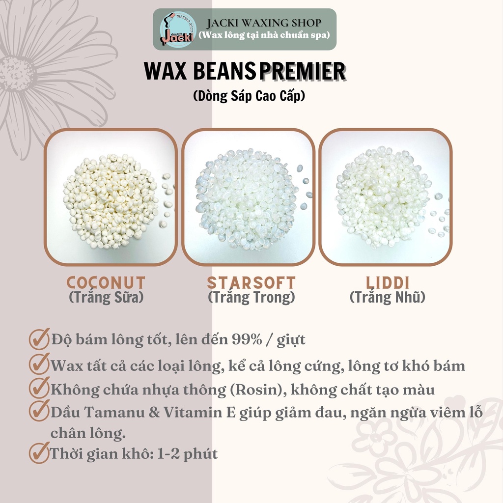 Sáp Wax Lông Nóng, Sáp Premier Siêu Bám Lông, Wax Bean