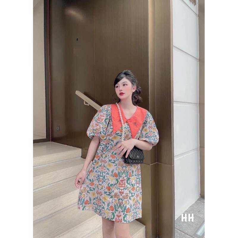 [Siêu Hot] Váy Hoa Phối Cổ Dáng Suông Tay Phồng, Đầm Hoa Nhí Tay Phồng Siêu Xinh (Có Ảnh Thật Kèm Video) | BigBuy360 - bigbuy360.vn