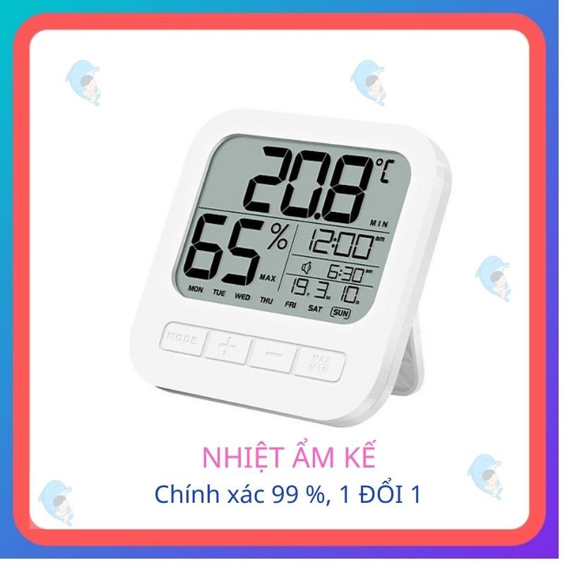 Nhiệt Ẩm Kế Đo Nhiệt Độ Phòng Ngủ Cho Bé Tự Động Chính Xác 1 Đổi 1 (Kèm Pin)