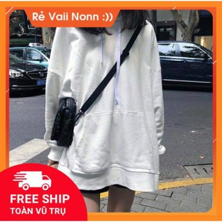 Áo hoodie trơn basic trắng đen Unisex full size