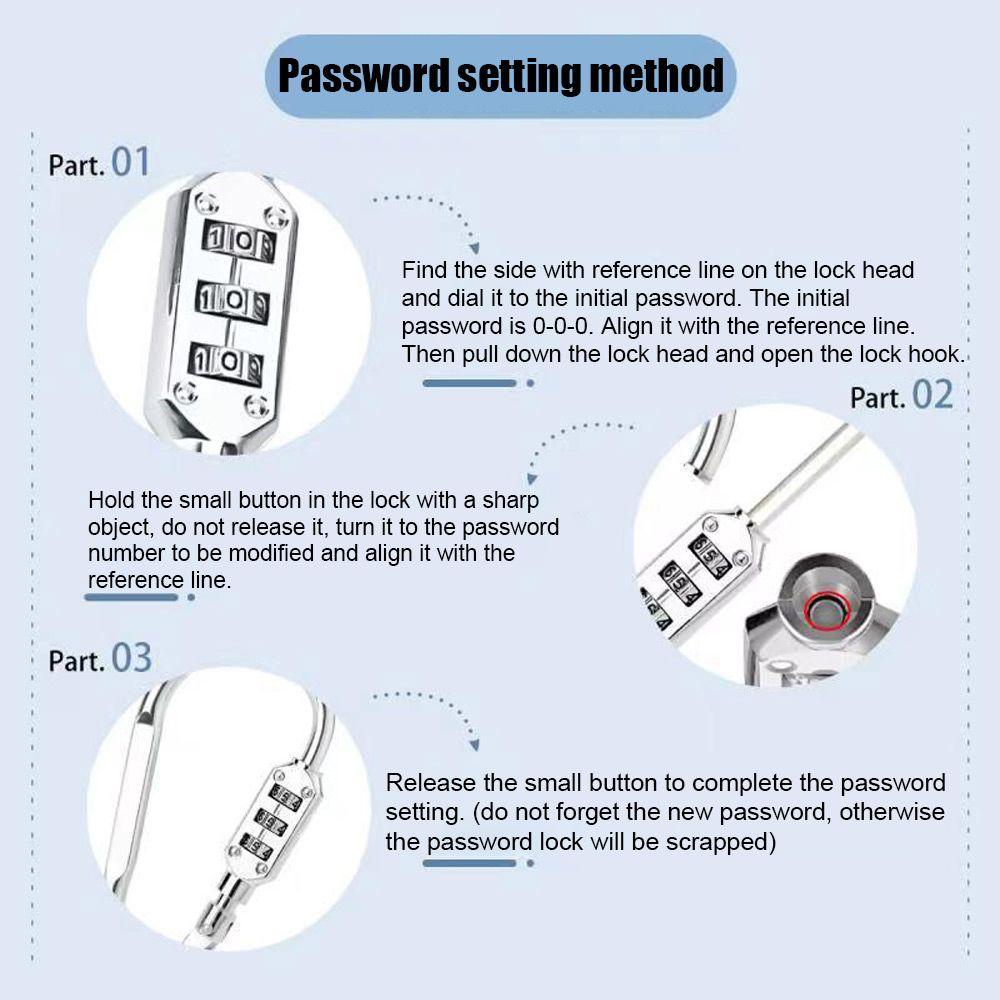 GOGOUP Carabiner Combination Lock Aluminum Alloy Universal Luggage Lock 3-digit Combination Lock