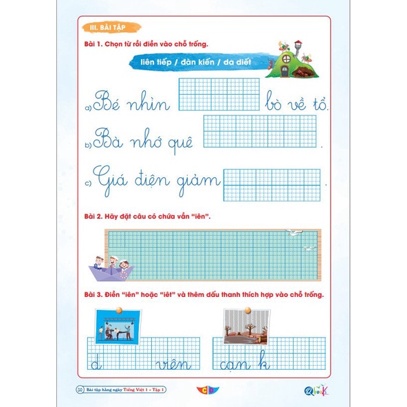 Bài Tập Hằng Ngày Tiếng Việt Lớp 1 - học kì 1 - Cánh diều (1 quyển)