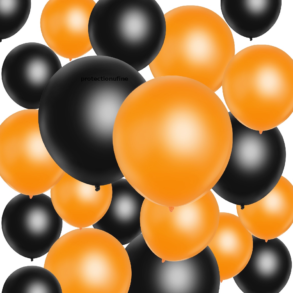 Set 100 Bong Bóng Cao Su 5 Inch Màu Đen Cam
