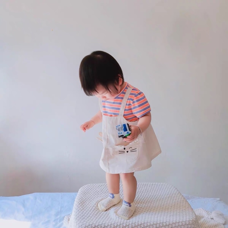 Mẫu Váy Trẻ Em Áo Kèm Yếm Liền Cho Bé Gái 6-12kg Hàng QCCC Loại 1