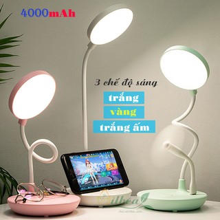 Đèn Học Tích Điện Sạc Pin Để Bàn SL-910 Pin 4000mAh Tích Hợp 3 Chế Độ Màu Ánh Sáng Và Tăng Giảm Được Độ Sáng