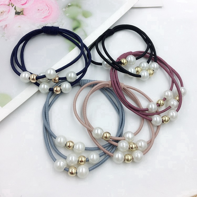 Dây buộc tóc co giãn đính ngọc trai phong cách hàn quốc