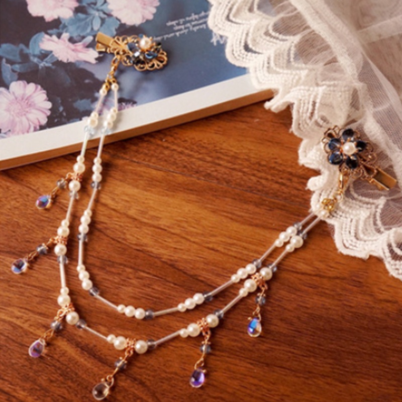 Flgo Dây Tua Rua Đính Ngọc Trai Nhân Tạo Cài Đầu Cho Đám Cưới