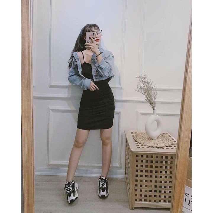 Váy đầm body ❄ FREESHIP ❄ Váy 2 dây nhún thời trang XIXO Chất thun thái DAM0023