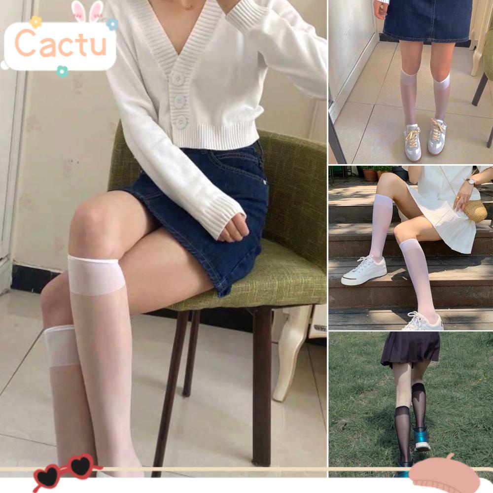 Tất cổ cao co giãn trong suốt nhiều màu sắc tùy chọn trẻ trung dành cho nữ